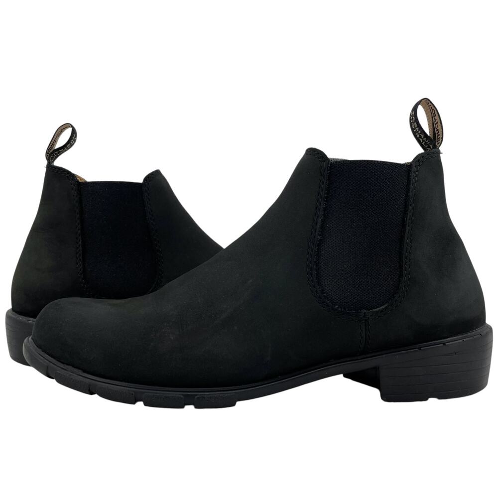 Blundstone Black Nubuck 1977 Low Cut Ankle Boots Dark Chelsea Booties Size 8.5